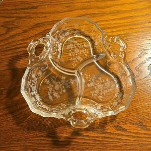 Vintage Cambridge Floral Glass Rel8sh Dish